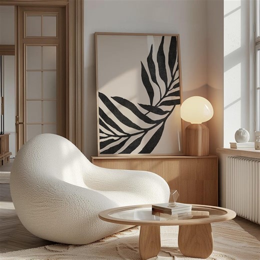 Botanical Leaf Giclee Print, Mid-century Modern Boho Wall Art Poster - Etsy