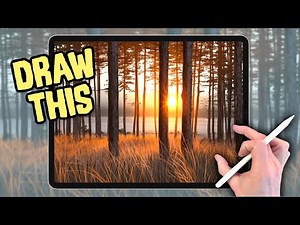 IPAD PAINTING MADE EASY - Fall Grassy Woodland landscape Procreate tutorial