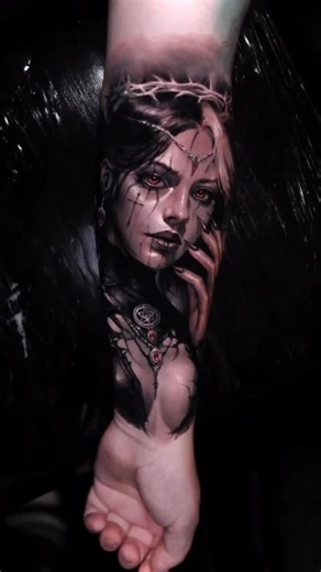 Sullen Art Collective on Instagram: "Vampire witch inspired from Castlevania done by @hugofeist🌙🧛🦇🍷!! Now tattooing out of Los Angeles. Hop on his page to make an appointment and for travel dates ✈️. #SullenArtCollective #SullenFamily"