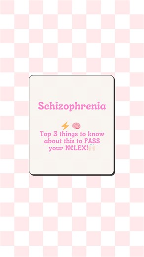 Nurse Nicole | NCLEX Prep on Instagram: "Exactly what you need to know! 👇🏻 🧠 Schizophrenia = a thought disorder Meaning: they can’t process reality correctly (not “mood swings,” not “multiple personalities”). ✅ NCLEX must-knows: 🔹 Positive symptoms (ADD to normal): • hallucinations (usually auditory) • delusions • paranoia • disorganized speech/behavior 🔹 Negative symptoms (TAKE away from normal): • flat affect • no motivation (avolition) • social withdrawal • decreased speech (alogia) 🚨 P