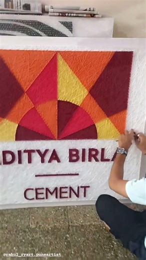 Aditya Birla Group logo in string art design | Wall hanging art | Unique art