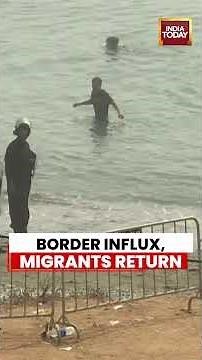 Border Influx Continues As Moroccan Migrants Return After Crossing Into Spain Via Ceuta #spain