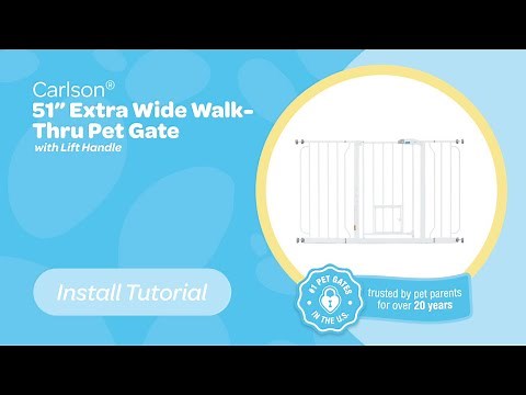 Extra Wide Walk-Thru Pet Gate with Lift Handle - Install Tutorial - Carlson Pet Products