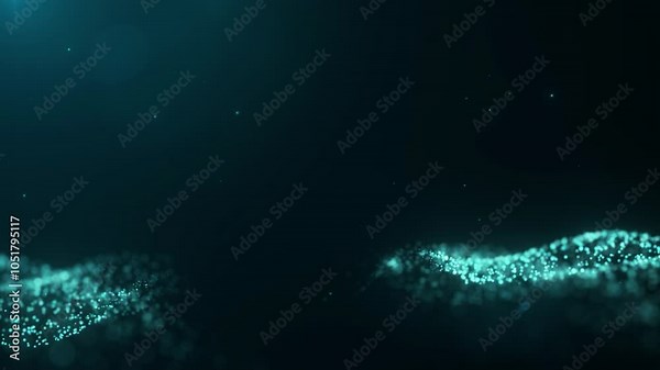 abstract surreal blue energy particle animation, colorful motion graphic background, 4k loop