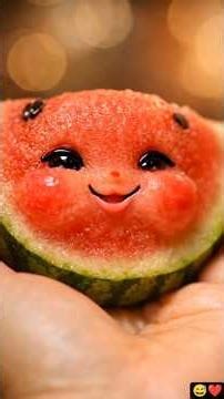 Cute Watermelon Face Eating Watermelon 🍉 | AI Food Art #shorts