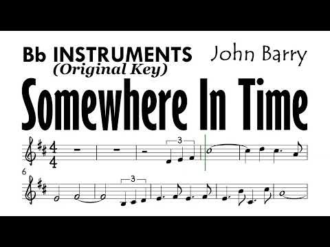 Somewhere In Time Bb Instruments Shorter Version Sheet Music Backing Track Partitura John Barry