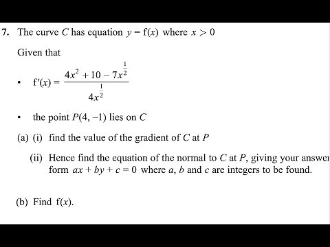 Pure Math P1 Oct 2023 [Q7] Edexcel IAL WMA 11/01|Finding the Gradient, Equation of the Normal