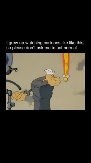 Purely History on Instagram: "They don’t make them like this anymore 😢 Popeye the Sailor is a classic cartoon character who first appeared in 1929 and later became a major figure in animated shorts. He is a rough but kind hearted sailor known for his squinty eye, corncob pipe, and huge forearms. Popeye often speaks in a mumbling voice that sounds confusing at first but becomes strangely easy to understand. Most Popeye cartoons follow a familiar setup. He finds himself in conflict with Bluto, a
