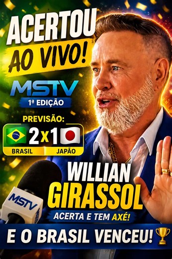😱 Tem que dar os créditos! Willian Girassol cravou ao vivo o placar de Brasil x Japão. Quem assistiu viu a previsão acontecer! #Brasil #viral #previsao #CapCut #futebol