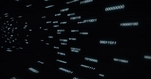 Download Words of binary code running on a wall for free