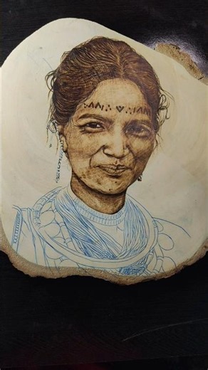 Baiga Woman Wood Burning Art | (Part –02) 🧡🔥 #Shorts #art