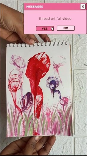 thread art flower, thread painting #art #acrylic #painting #watercolorart