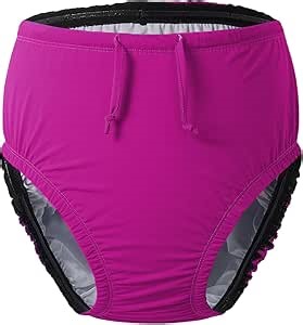 Adult Reusable Swim Diapers Special Needs Swimwear for Incontinence Cloth Diaper Covers Waterproof,Leakproof, Unisex (Pink, L)