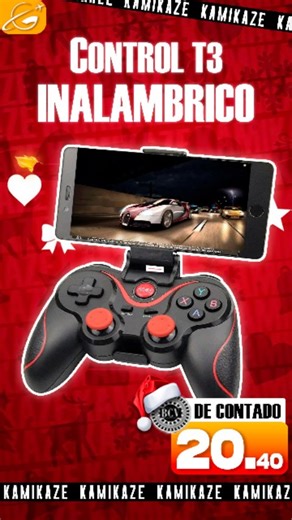 Kamikaze on Instagram: "🎮 Control T3 para Teléfono y PC – ¡Juega en Todos Tus Dispositivos! 📱💻 REF:20.40$ 🌟 CARACTERÍSTICAS PRINCIPALES: ✔ Conexión Dual Bluetooth 5.0 – Empareja con tu teléfono (Android/iOS) y PC simultáneamente. ✔ Diseño Ergonómico y Plegable – Se convierte en soporte para tu smartphone. ✔ Compatibilidad Total – Funciona con: Móviles: Free Fire, Call of Duty Mobile, Minecraft PE. PC: Windows 10/11 (modo X-Input), Steam, emuladores. ✔ Batería Recargable – Hasta 12 horas de j