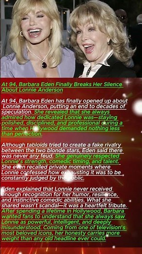 At 94, Barbara Eden Finally Breaks Her Silence About Lonnie Anderson