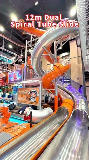 12M Dual Spiral Stainless Steel Tube Slide #wunpark #playapparatus #turnkeyplaygroundproject