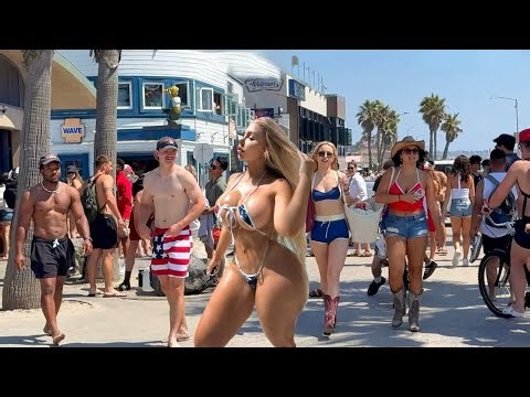 THIS BEACH WAS RED, WHITE, AND WILD 🇺🇸👙💥