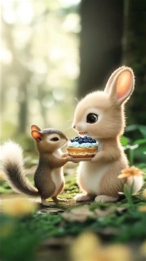 Squirrel Collecting Blueberry #anime