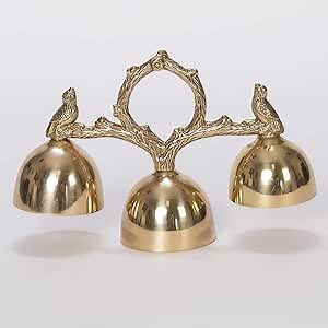 Solid Brass Triple Church Sanctus Bells, Communion Bell, Hand Bell, Sacristy Bells (CCG-39)