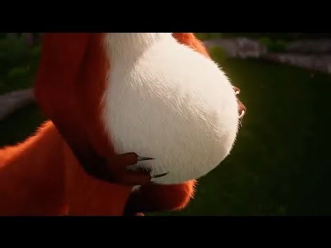 Furry fox chasing, catching and eat rabbit bunny, vore. Realistic style. Generation 3