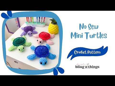 How to Crochet a Plush No Sew Mini Turtle Amigurumi, Free Stuffed Animal Crochet Pattern
