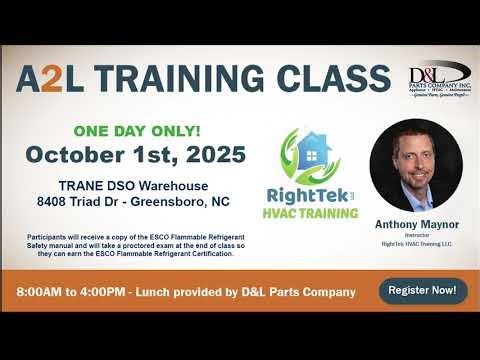 Get your A2l Refrigerant Certification on October 1st!