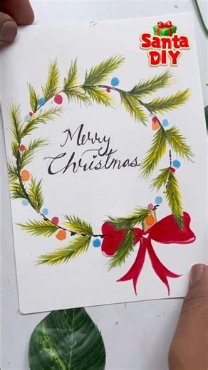 DIY Christmas Wreath Card | Easy & Beautiful Holiday Craft Tutorial!✨🎄#Trending #DIYCard #Christmas