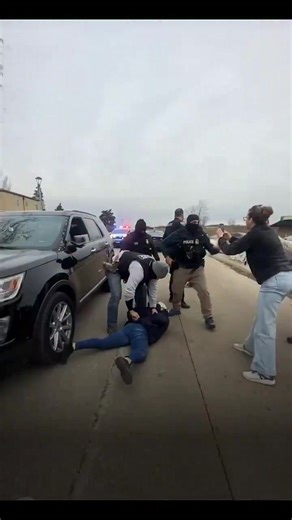 Protestors and immigration agents clash in Prospect Heights, Illinois. Why didn't they do this when Clinton, Bush, & Obama DEPORTED MILLIONS? The hypocrisy with these clowns! TicTok @ nota.sandi | Jamielynn Looney