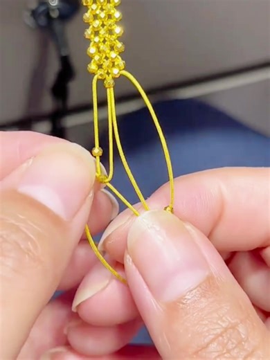 Making string bracelets gold beads bracelets #handcraft #braceletmaking #bracelet
