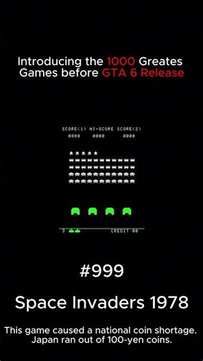 Space Invaders 1978 Game #999 of 1000 Games Until GTA 6 Release
