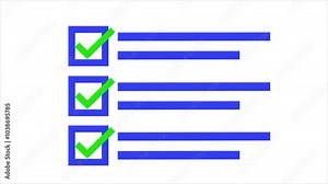 Clipboard with a list of tick checkmarks.To do list complete notes writing task checkmark done.