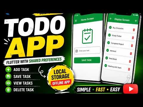 Flutter Todo App with SharedPreferences 🔥 | Save & Show Tasks (Complete Tutorial)