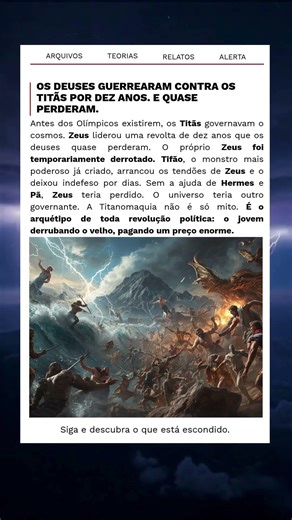Os deuses guerrearam contra os Titãs por 10 anos. Zeus foi derrotado e quase perdeu o cosmos.