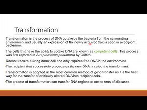 Bacterial transformation | Horizontal gene transmission | Molecular biology