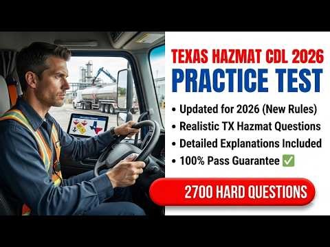 Pass Texas CDL Hazmat Test 2026 | New Actual Exam Questions and Answers Study Guide