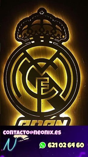 ¡Escudo Real Madrid LED Personalizado con TU NOMBRE! ⚽💡 Decoración Gamer