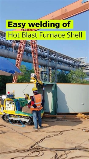Easy Welding of Hot Blast Furnace Shell | 8m Dia, On-Site Vertical Weld