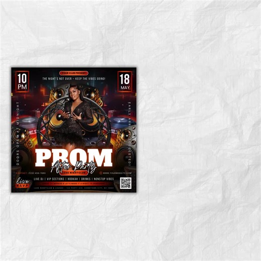 Prom After Party Flyer, College School After Party, Prom Season Flyer, Prom Party Invite, Prom Send off Party Invitation, Canva Template - Etsy