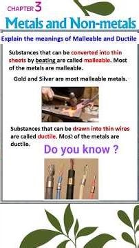 Malleability and Ductility of Metals |Properties of Metals | Class 10th Chapter 3 #cbse #shorts