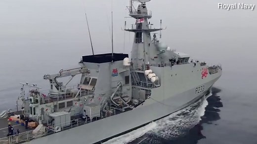 Royal Marines try out new jet suit to board a ship during training exercise