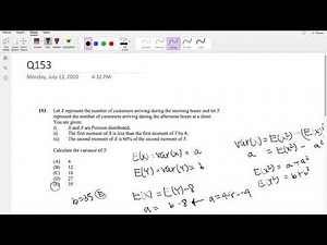 SOA Exam P Question 153 | Variance of Poisson Distribution