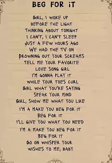 #begforit #song #lyrics