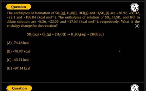 Calculate the enthalpy change for the reaction:SO₂(aq)   Cl₂(... | Filo