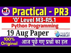 19 aug Python practical paper solution | Today O Level Python practical pr3 | Newideasyt