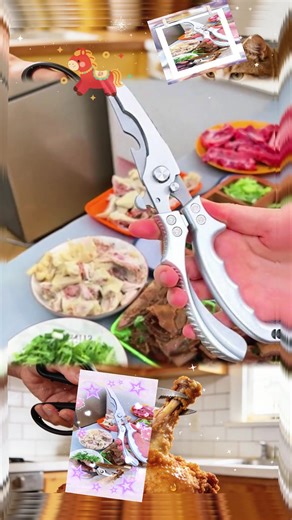 Effortless Kitchen Scissors for Meat Handling