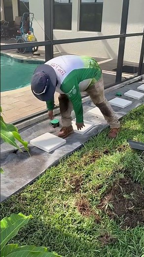 Rock Stepping Stone Walkway Installation | Backyard Poolside Hardscaping by TopLawn Pros 2025