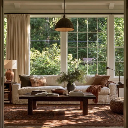 Warm Autumn #midjourney #grokimagine #interiordesign #homedecor #autumn