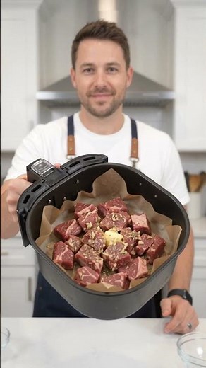 Air Fryer Steak Bites that are juicy & sooo tender 🤤🥩👌