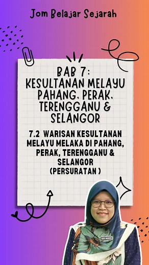 Jom belajar sejarah dengan CJ. Sejarah Tingkatan 2. Bab 7 : Kesultanan Melayu Pahang, Perak, Terengganu dan Selangor Subtopik 7.2 Warisan Kesultanan Melayu Melaka di Pahang, Perak, Terengganu dan Selangor ( Persuratan) #cjdiary #teacherslife #sejarahtingkatan2 #jombelajarsejarahdengancikgujiha #bab7 #sistempemerintahan #warisankesultananmelayumelakadipahangperakterengganudanselangor #persuratan