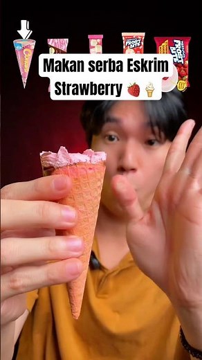 Eat all the Strawberry Ice Cream🍦🍓 #shorts #icecream